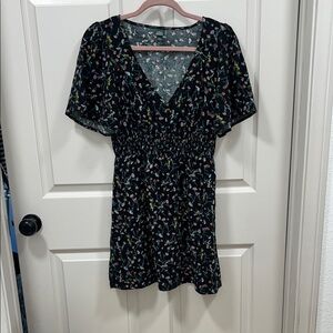 Wild Fable Black and White Flutter Sleeve Mini Sundress